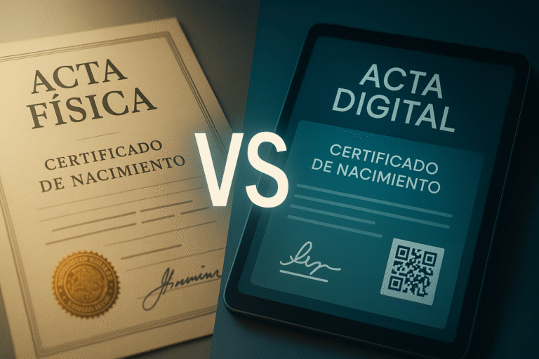 Actas digitales para la ciudadanía italiana vs actas físicas